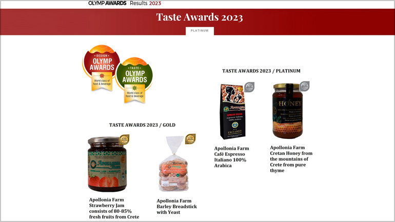 Διπλά πλατινένια τα προϊόντα της εταιρίας Apollonia Farm